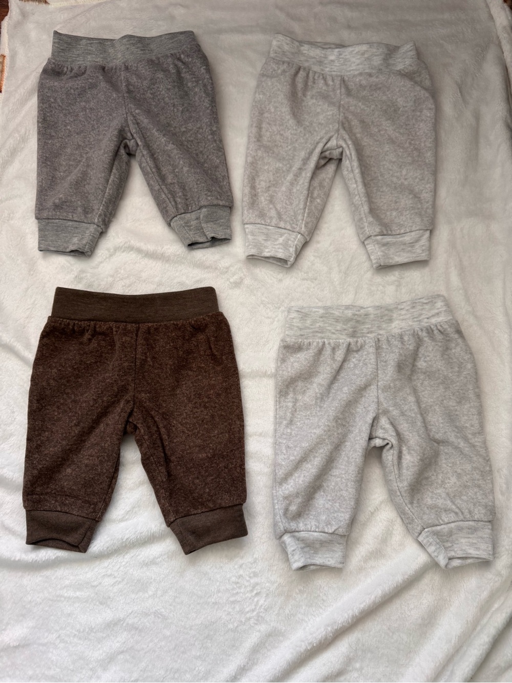 Kids Cozy Jogger Pants - Gray, Light Gray & Brown